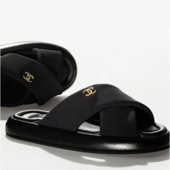 CHANEL CC interlocking Criss Cross Slides Slides size 38 - Picture 7 of 14
